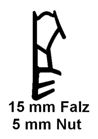 Holzfensterdichtung 0004 TPE für 15 mm Falz
