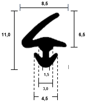 Fensterbank-Dichtungsprofil TPE L 2362