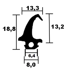 Roplasto Fenster Rahmendichtung 1124- A TPE