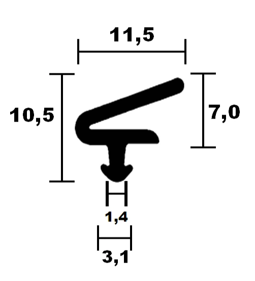 Kömmerling Fenster Lippendichtung 0126 TPE