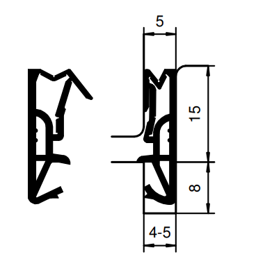 Holzfensterdichtung H - 15 - Silikon