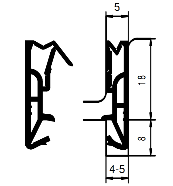 Holzfensterdichtung H - 18 - Silikon