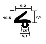 KBE Fenster - Lippendichtung 1711 TPE