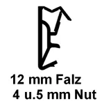Holzfensterdichtung mit Hohlkammer DT 1245 für 12 mm Falzhöhe